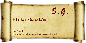 Siska Gusztáv névjegykártya