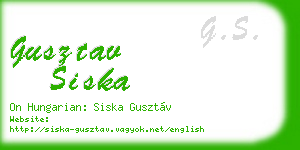 gusztav siska business card