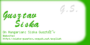 gusztav siska business card